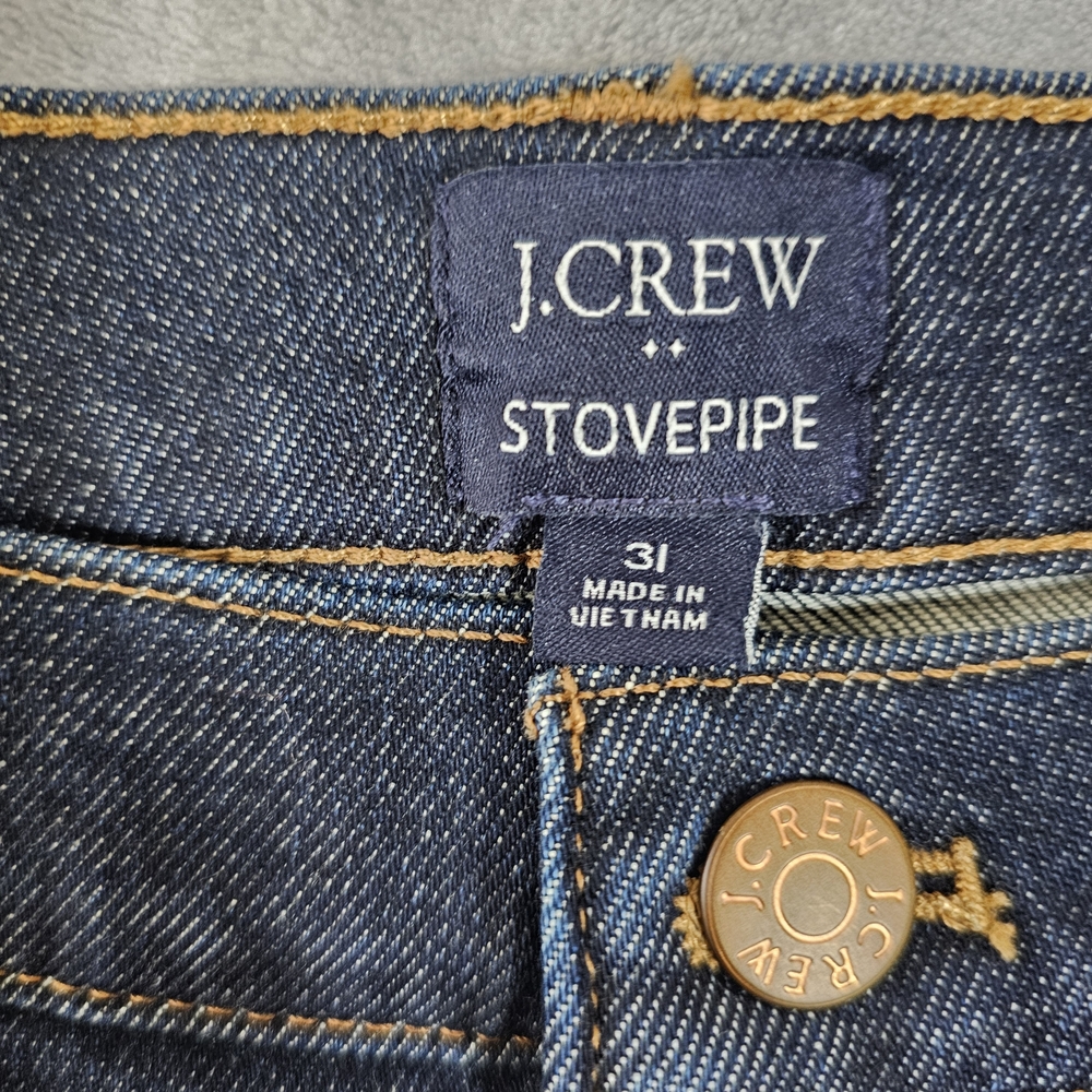 J.Crew Stovepipe Jeans Straight Leg Women's Size 31 Denim Blue Signature Stretch - Picture 7 of 16